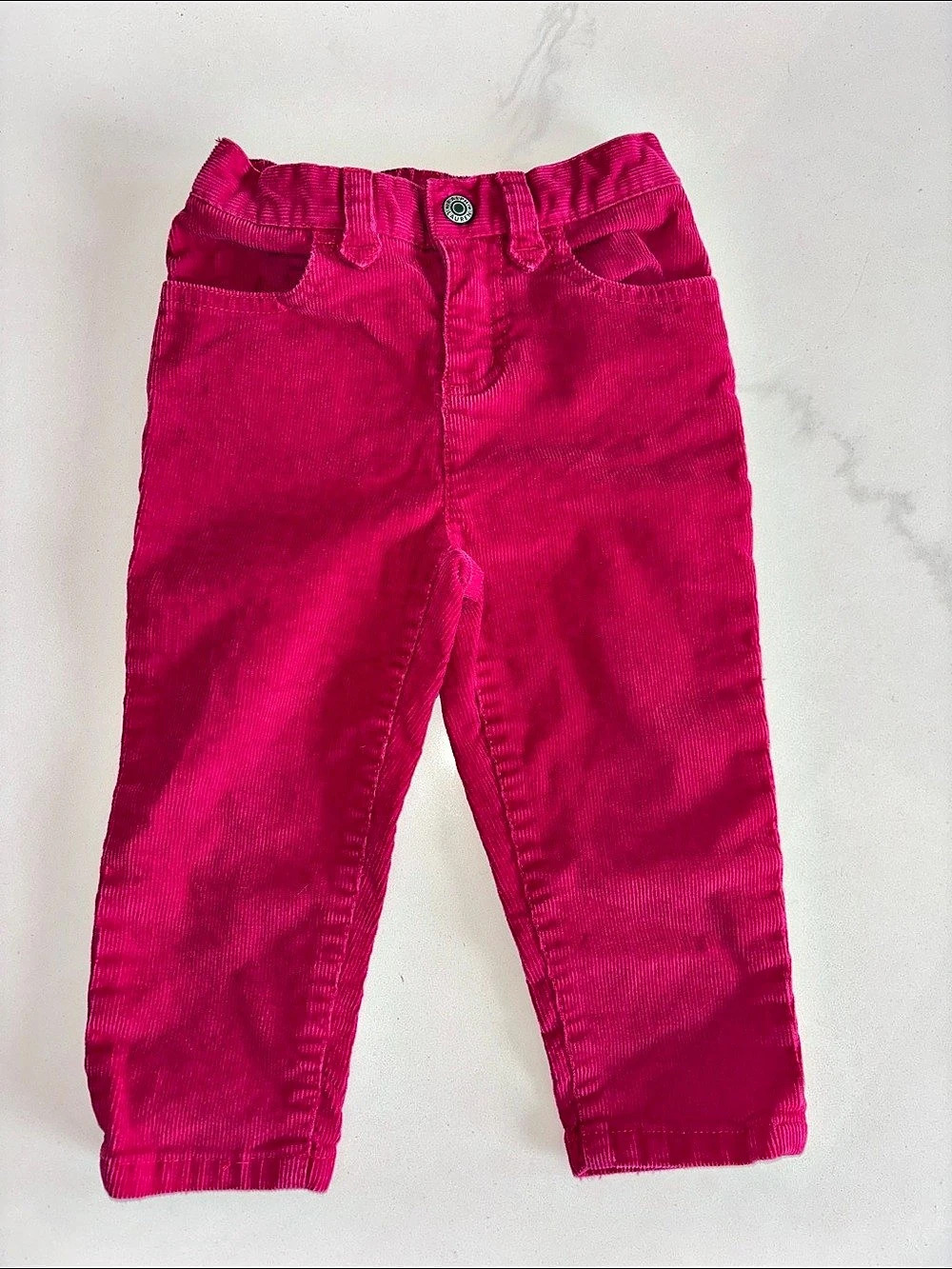 Ralph Lauren Girls Pink Stretch Corduroy Pants 24M